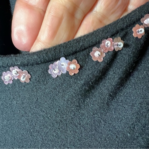 Philip Decaprio Black Sequin Embellished Surplice Dress SZ XS - Picture 5 of 10